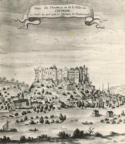Chinon Kalesi ve Kasabası by French School