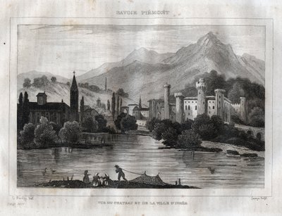 Ivrea Kalesi - Castello di Ivrea - M. de Norvins, Ch. Nodier 1834-1836. by French School