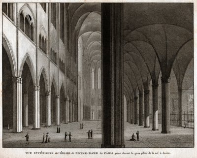 Notre Dame de Paris Katedrali. (gravür, yaklaşık 1850) by French School