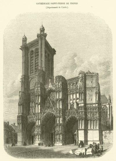 Cathedrale Saint-Pierre de Troyes, Aube Bölümü (gravür) by French School
