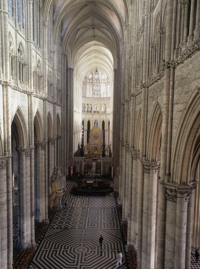 Amiens Katedrali: iç mekan (Sum 80) by French School