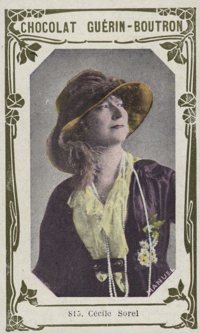 Cecile Sorel (renkli fotoğraf) by French School