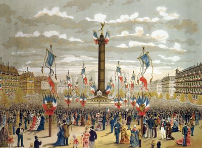 Quatorze Juillet Kutlaması Place de la Bastille, Paris, 14 Temmuz 1880 by French School