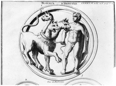 Herkül tarafından evcilleştirilen Cerberus by French School