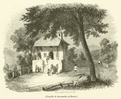 Kussnacht Şapeli, İsviçre (gravür) by French School