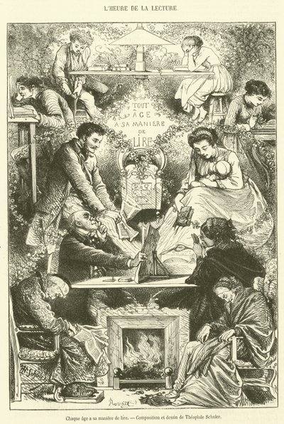 Her çağın kendine has bir okuma şekli vardır (gravür) by French School