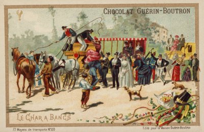 Charabanc (kromolitho) by French School