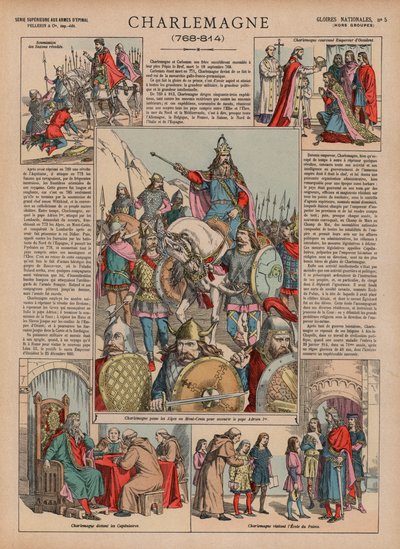 Charlemagne, 768-814 (renkli taş) by French School