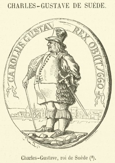 Charles-Gustave, roi de Süet (gravür) by French School