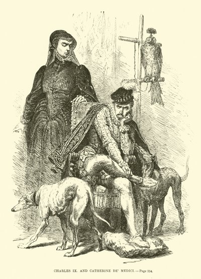Charles IX ve Catherine de Medici by French School