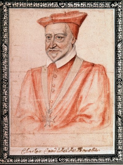 Charles de Bourbon (1523 - 1590), Rouen Başpiskoposu (çizim) by French School