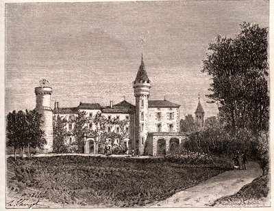 Chateau de Lamartine - 71520 Saint Point - V.A. tarafından “La France illustree: coğrafya, tarih, istatistiksel yönetim” de gravür Malt-Kahverengi. 1884 by French School