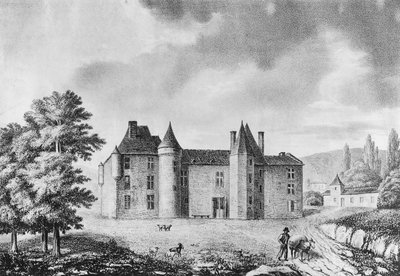 Chateau de Montaigne, Dordogne (gravür) by French School