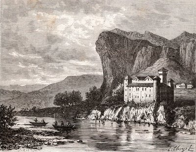 Chateau de la Caze en Lozere - V.A. tarafından “La France illustree: coğrafya, tarih, istatistiksel yönetim” de gravür Malt-Kahverengi. 1884 by French School