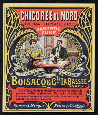 Chicoree du Nord, Boisacq ve Cie la Bassee, reklam (renkli lito) by French School