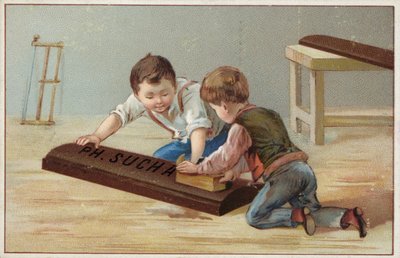 Büyük bir ahşap çikolata yapan çocuklar, Suchard Chocolate