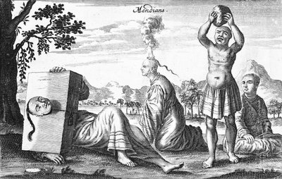 Çinli Mendians, kendi kendine zarar veren eylemler gerçekleştiriyor, 1664 by French School
