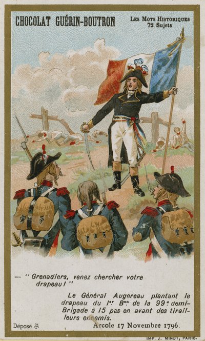 Chocolat Guerin-Boutron ticaret kartı, Tarihi Sözler serisi by French School