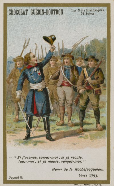 Chocolat Guerin-Boutron ticaret kartı, Tarihi Sözler serisi by French School