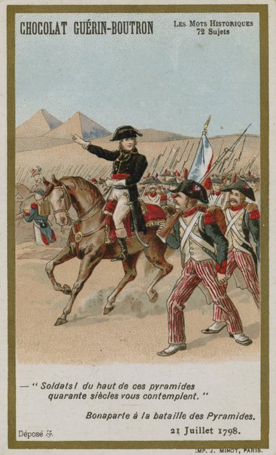 Chocolat Guerin-Boutron ticaret kartı, Tarihi Sözler serisi by French School