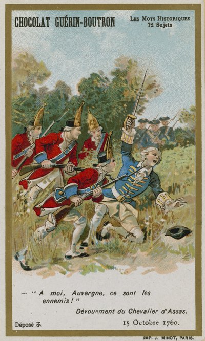 Chocolat Guerin-Boutron ticaret kartı, Tarihi Sözler serisi by French School