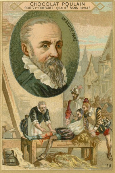 Çikolata Poulain ticaret kartı, Ambroise Pare by French School