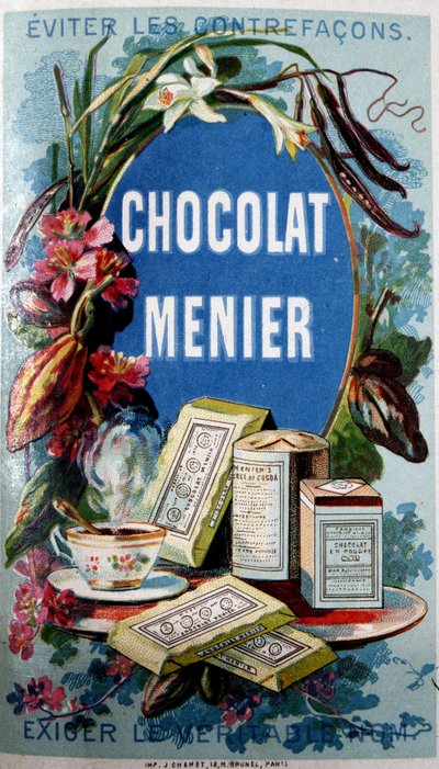 Çikolata reklamı “” Menier”” ve “Karşı yüz ifadelerinden kaçının””” by French School