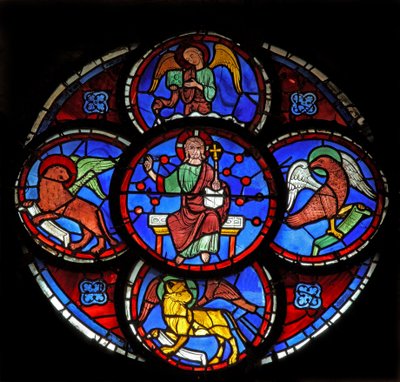Mesih - Evangelistlerin Dört Kutsal Canavarı ile (w29c) by French School