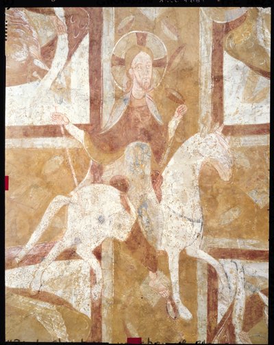 Christ on a White Horse, from the ceiling of the crypt  by French School