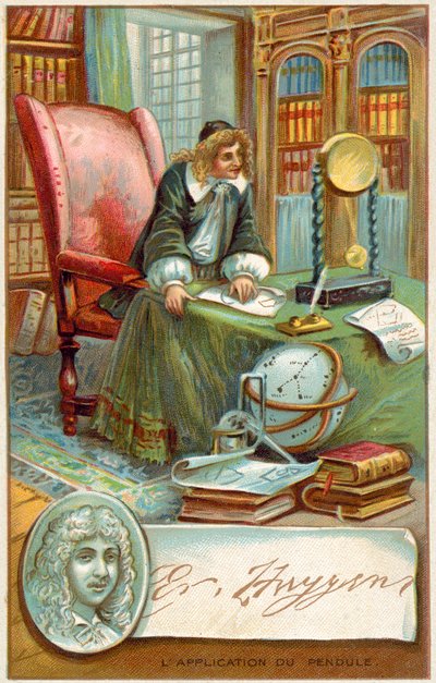 Christiaan Huygens, Hollandalı matematikçi ve bilim adamı (chromolitho) by French School