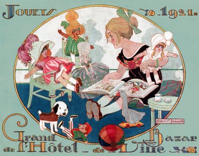 Noel oyuncakları. (illüstrasyon by French School