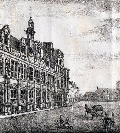 Belediye Binası - "Alphabet Picturesque des Monumens de Paris” c.1840 (gravür) by French School