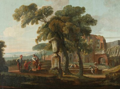 Vazolu klasik manzara, yaklaşık 1700 (tuval üzerine yağlı boya) by French School