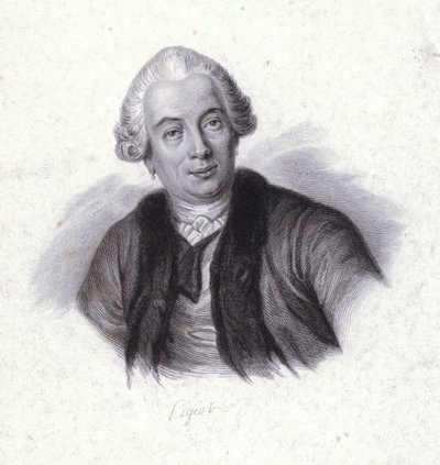 Claude Bourgelat, Fransız veteriner cerrahı (gravür) by French School