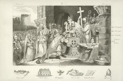 Clovis I, Frankların Merovenj Kralı by French School