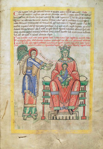 Morina. Guelf. 1 Güd. en. (9r), Madonna ve Çocuk, Liber Floridus