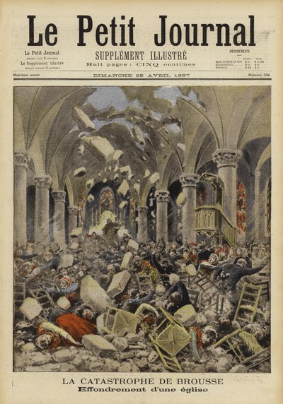 Bir kilise çatısının çöküşü, Brousse, Fransa, 1897 by French School