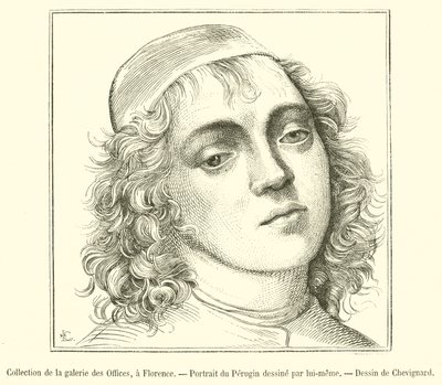 Uffizi Galerisi Koleksiyonu, Floransa, Perugin Portresi (gravür) by French School