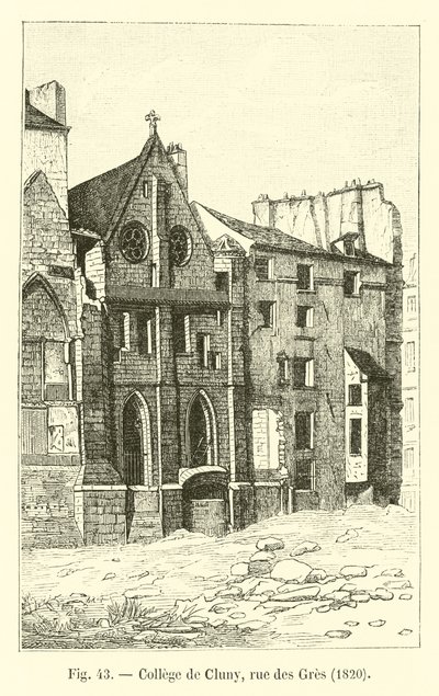 College de Cluny, rue des Gres, 1820 by French School