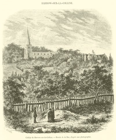 Harrow-on-the-Hill Koleji (gravür) by French School