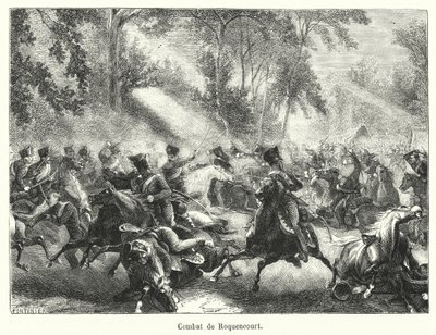 Combat de Roquencourt (gravür) by French School
