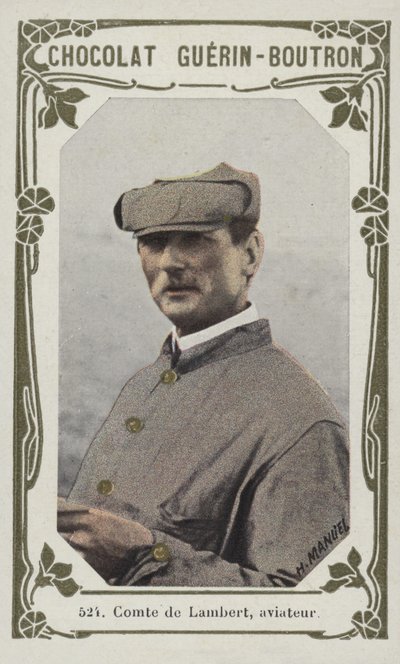 Comte de Lambert, havacı (renkli fotoğraf) by French School