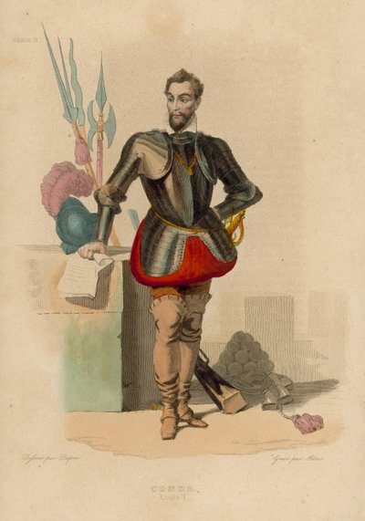 Conde, Louis I (renkli gravür) by French School