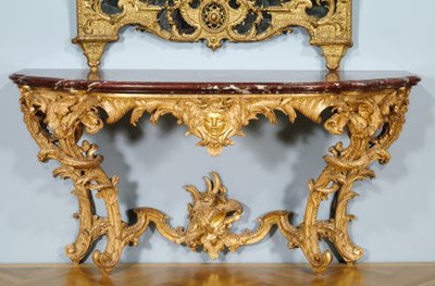 Konsol Masası, Jules-Michel Hardouin (1635-1737), Pierre Turpin ve Michel II Lange tarafından yapılmıştır, c.1725 (oyma yaldızlı ahşap, mermer üst (griotte de campan)) (ayrıca bkz. 491455) by French School