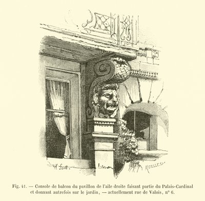 Sağ kanattaki köşkün balkon konsolu, Palais-Cardinal