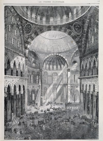Konstantinopolis: Ayasofya Camii - “” La Presse Illustrée”de, Aralık 1869 by French School