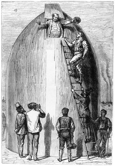 Bir Roketin İnşası, Jules Verne (1828-1905) tarafından Dünyadan Ay