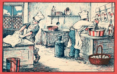 Mutfakta çalışan aşçılar (chromolitho) by French School