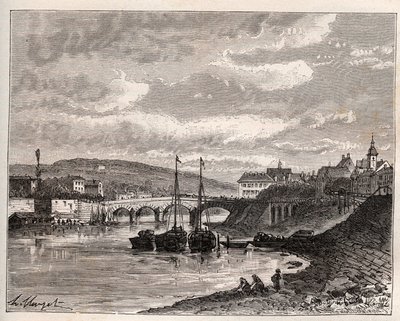 Corbeil Essonnes - V.A. Malt-Brown tarafından “La France illustrée: coğrafya, tarih, istatistiksel yönetim” de gravür. 1884 by French School