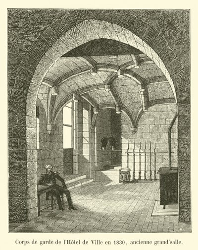 1830 yılında Belediye Binası Muhafız Evi, eski Grand Hall by French School